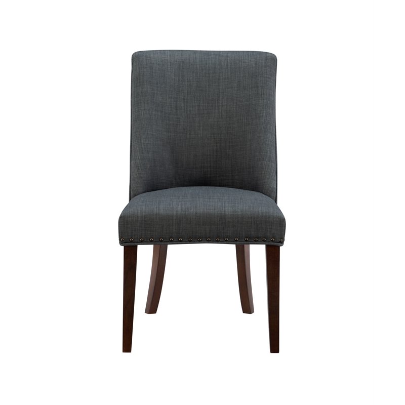 Pemberly Row Transitional Wood Dining Chairs Set of Two in Espresso and Gray