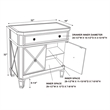 Pemberly Row Modern Mirrored Solid Wood One Drawer Console Table in Gray