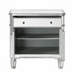 Pemberly Row Modern Mirrored Solid Wood One Drawer Console Table in Gray