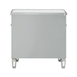 Pemberly Row Modern Mirrored Solid Wood One Drawer Console Table in Gray