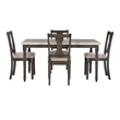 Pemberly Row Transitional Wood Five Piece Dining Set in Smokey White and Gray