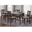 Pemberly Row Transitional Wood Five Piece Dining Set in Smokey White and Gray