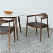 Pemberly Row 5-Piece Mid-Century Dining Set White Table Gray Fabric Chairs