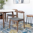 Pemberly Row 5-Piece Mid-Century Dining Set White Round Table and Gray Chairs