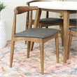 Pemberly Row 5-Piece Mid-Century Dining Set White Round Table and Gray Chairs
