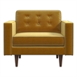 Pemberly Row Mid-Century Pillow Back Velvet Upholstered Armchair in Gold