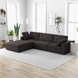 Pemberly Row Mid-Century Modern Fabric Modular Reversible Sofa in Gray