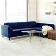 Pemberly Row Mid-Century Velvet L-Shaped Right-Facing Sectional in Blue