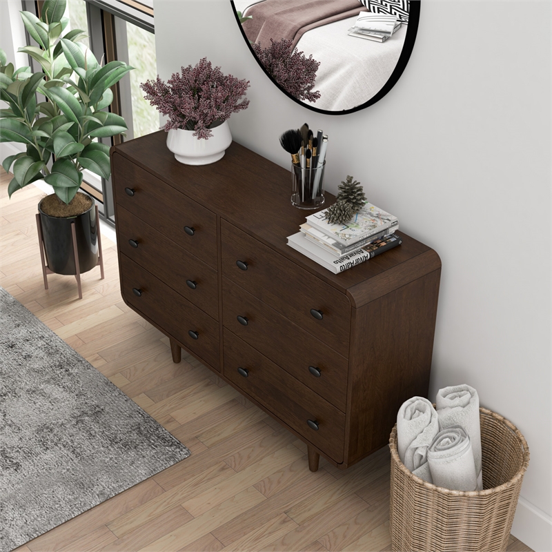 Pemberley Row Solid Wood Brown Double Dresser Rectangular Durable 47