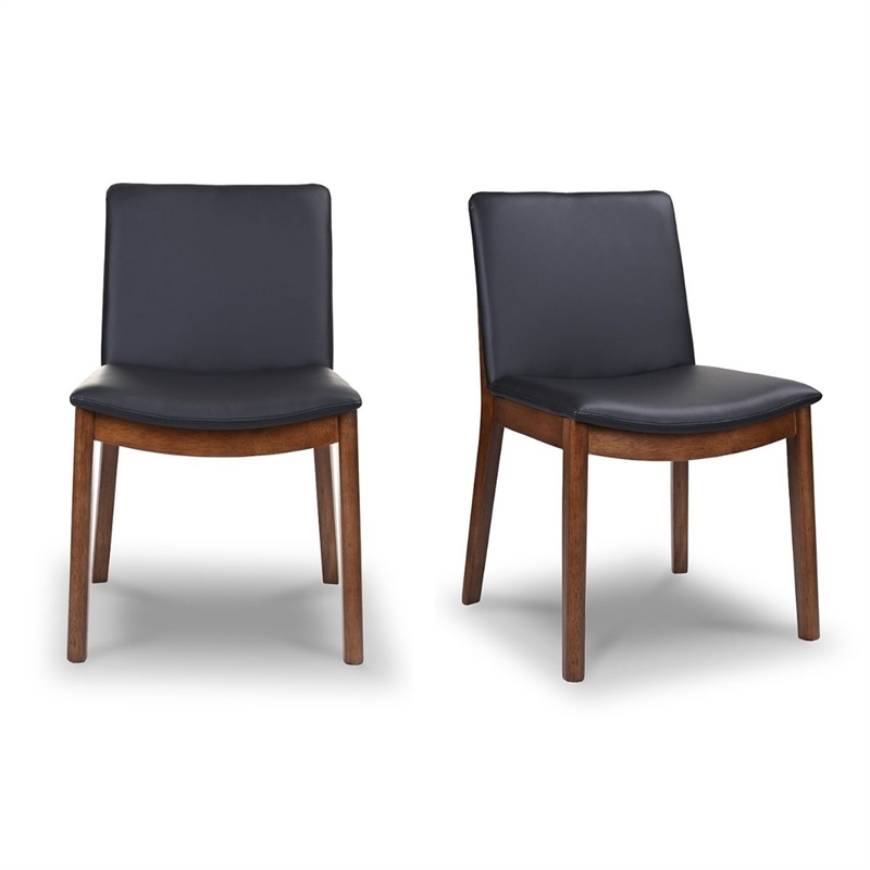 Pemberly Row 5-Piece Oval Dining Set w/ 4 Faux Leather dining chairs in Black