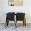 Pemberly Row 5-Piece Oval Dining Set w/ 4 Faux Leather dining chairs in Black