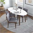 Pemberly Row 5-Piece Modern Dining Set w/ 4 Fabric Dining Chairs in Light Gray