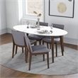 Pemberly Row 5-Piece Modern Dining Set w/ 4 Fabric Dining Chairs in Light Gray