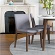 Pemberly Row 5-Piece Modern Dining Set w/ 4 Fabric Dining Chairs in Light Gray