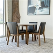 Pemberly Row 5-Piece Modern Dining Set w/ 4 Faux Leather Dining Chairs in Black