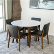 Pemberly Row 5-Piece Modern Dining Set w/ 4 Faux Leather Dining Chairs in Black