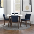 Pemberly Row 5-Piece Mid-Century Dining Set w/ 4 Velvet Dining Chairs in Blue
