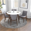 Pemberly Row 5-Piece Mid-Century Solid Wood Round Dining Set in Light Gray