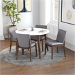 Pemberly Row 5-Piece Mid-Century Solid Wood Round Dining Set in Light Gray