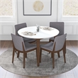 Pemberly Row 5-Piece Mid-Century Solid Wood Round Dining Set in Light Gray