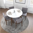 Pemberly Row 5-Piece Mid-Century Solid Wood Round Dining Set in Light Gray