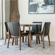 Pemberly Row 5-Piece Modern Dining Set w/ 4 Faux Leather Dining Chairs in Black