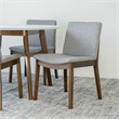Pemberly Row 5-Piece Modern Dining Set w/ 4 Fabric Dining Chairs in Light Gray