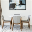 Pemberly Row 5-Piece Modern Dining Set w/ 4 Fabric Dining Chairs in Light Gray