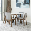 Pemberly Row 5-Piece Modern Dining Set w/ 4 Fabric Dining Chairs in Light Gray