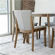 Pemberly Row 5-Piece Modern Dining Set w/ 4 Fabric Dining Chairs in Light Gray