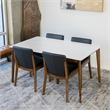 Pemberly Row 5-Piece Modern Dining Set w/ 4 Faux Leather dining chairs in Black
