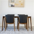 Pemberly Row 5-Piece Modern Dining Set w/ 4 Faux Leather dining chairs in Black
