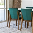 Pemberly Row 5-Piece Mid-Century Dining Set w/ 4 Velvet dining chairs in Green