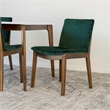 Pemberly Row 5-Piece Mid-Century Dining Set w/ 4 Velvet dining chairs in Green