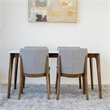 Pemberly Row 5-Piece Modern Dining Set w/ 4 Fabric Dining Chairs in Light Gray