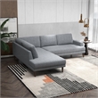 Pemberly Row Mid-Century L-Shaped Fabric Left-Facing Sectional in Gray
