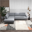 Pemberly Row Mid-Century L-Shaped Fabric Left-Facing Sectional in Gray