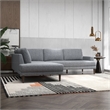 Pemberly Row Mid-Century L-Shaped Fabric Left-Facing Sectional in Gray
