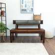 Pemberley Row Genuine Leather Tan Bench Rectangular Cushioned Top 51