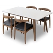 Pemberly Row Modern 5-Piece Dining set w/ 4 Solid Wood Dining Chairs in Black