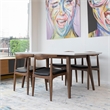 Pemberly Row Modern 5-Piece Dining set w/ 4 Solid Wood Dining Chairs in Black