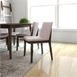 Pemberly Row 5-Piece Mid-Century Dining set w 4 Fabric Dining Chairs in Beige