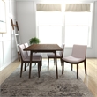 Pemberly Row 5-Piece Mid-Century Dining set w 4 Fabric Dining Chairs in Beige