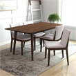 Pemberly Row 5-Piece Mid-Century Dining set w 4 Fabric Dining Chairs in Beige
