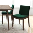 Pemberly Row 5-Piece Mid-Century Dining set w/ 4 Velvet Dining Chairs in Green