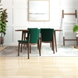 Pemberly Row 5-Piece Mid-Century Dining set w/ 4 Velvet Dining Chairs in Green