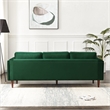 Pemberly Row Mid-Century Modern Pillow Back Velvet Sofa in Green