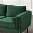 Pemberly Row Mid-Century Modern Pillow Back Velvet Sofa in Green