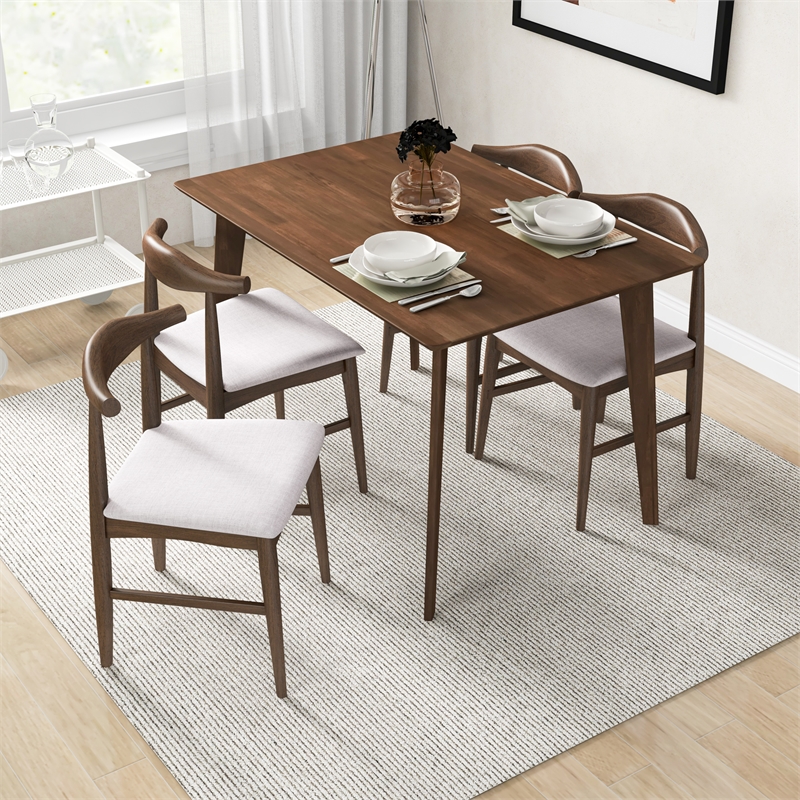 Pemberly Row Mid-Century 47-inch rectangular solid wood Dining Table in Brown