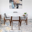Pemberly Row 5-Piece Modern Dining Set w/ 4 Fabric Dining Chairs in Light Gray